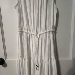 Cream Smocked Sleeveless Blouse